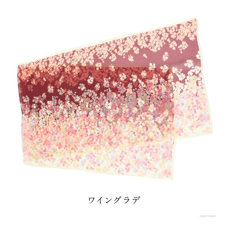 シルクストール 花柄 シフォン 日本製 ブランド 45x160cm 横浜スカーフ