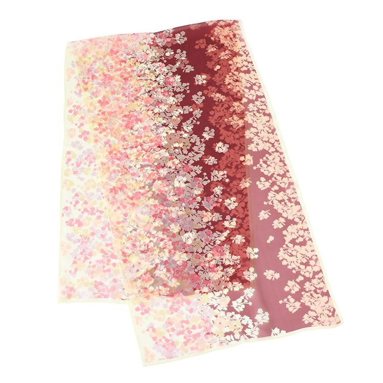 シルクストール 花柄 シフォン 日本製 ブランド 45x160cm 横浜スカーフ