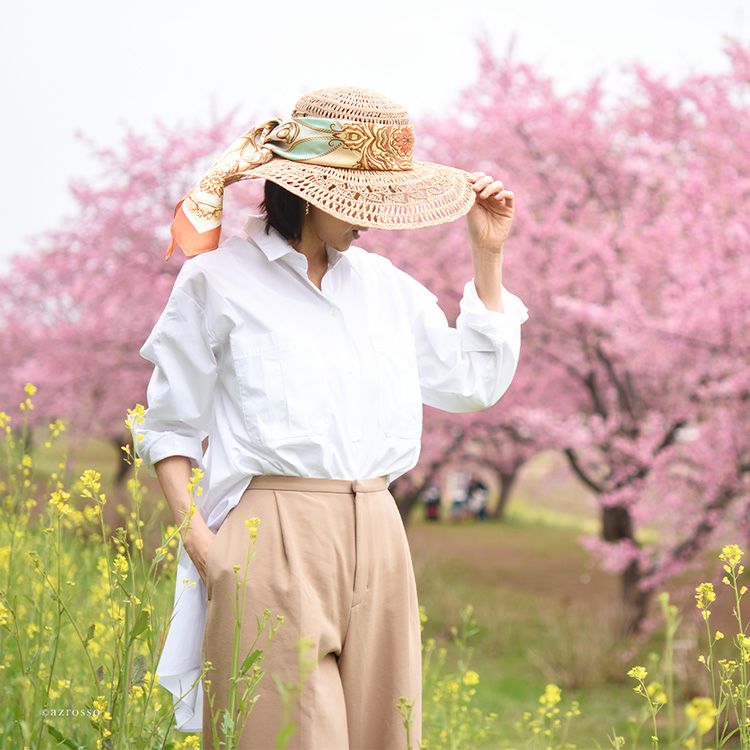 日本製 ラフィア帽子 つば広 UVカット レディース 麦わら帽子 おしゃれ