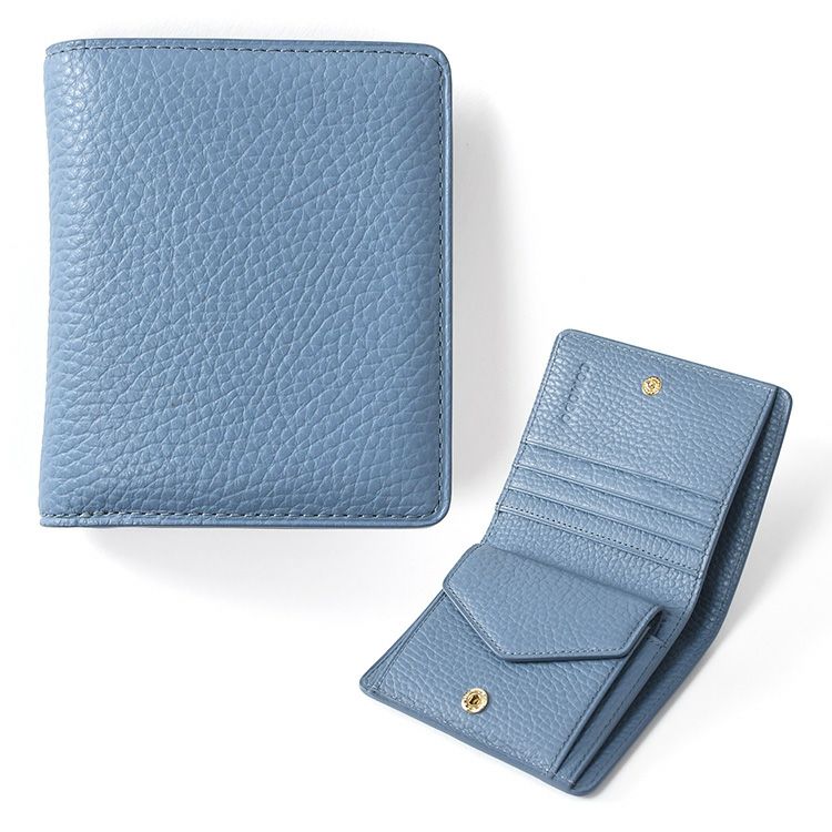 日本製 二つ折り財布 レディース コンパクト 本革 ミニ財布 撥水 薄型