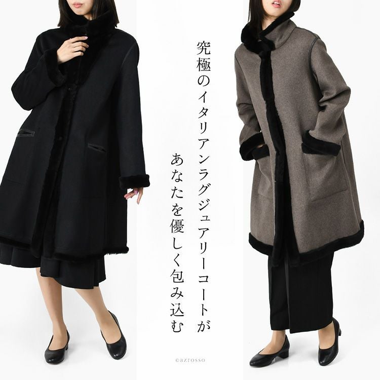 ロロピアーナ コート リバーシブル カシミヤ ウール レディース
