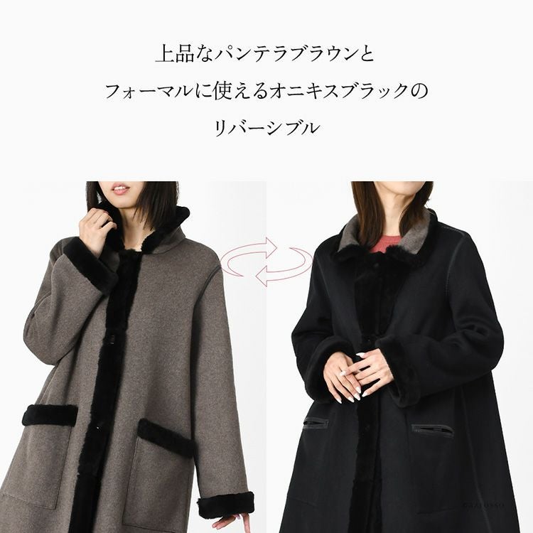 ロロピアーナ コート リバーシブル カシミヤ ウール レディース