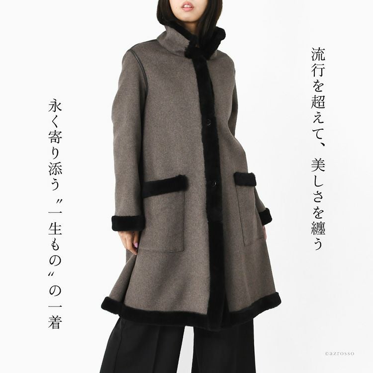 ロロピアーナ コート リバーシブル カシミヤ ウール レディース