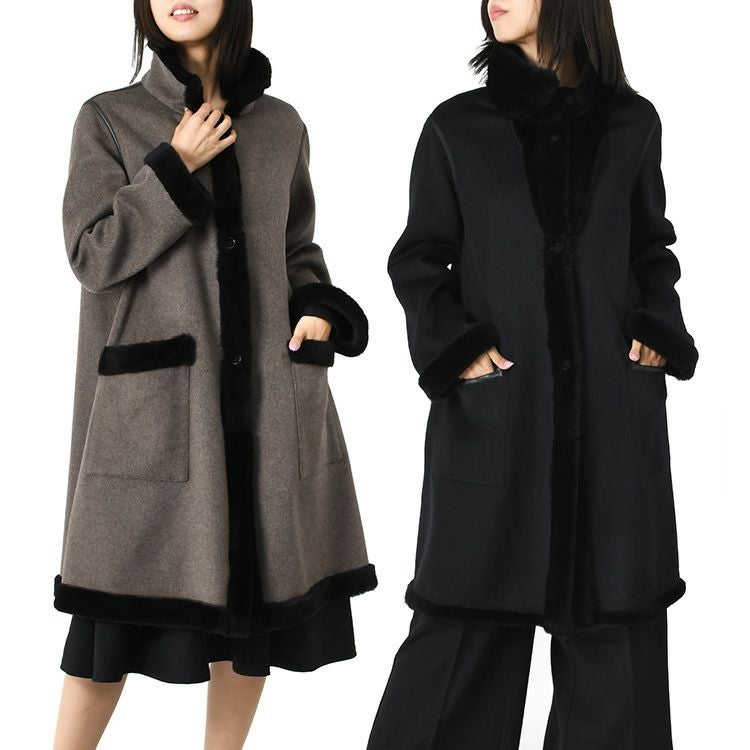 ロロピアーナ コート リバーシブル カシミヤ ウール レディース