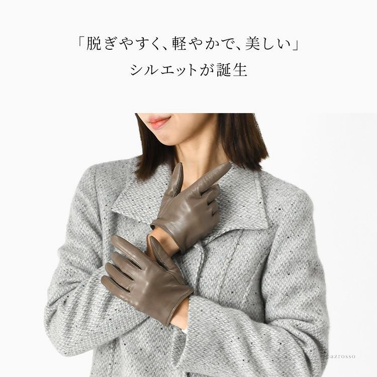 日本製 クロダ 本革手袋 レディース シープスキン カシミヤ裏地