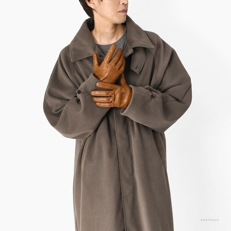メンズ 本革手袋 ラムレザー×カシミヤ100 日本製 ブランド クロダ 高級