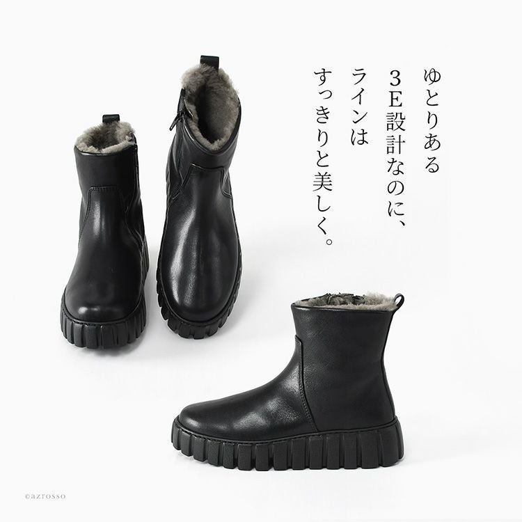 ガボール Gabor ムートンショートブーツ 厚底 レディース 3E 幅広