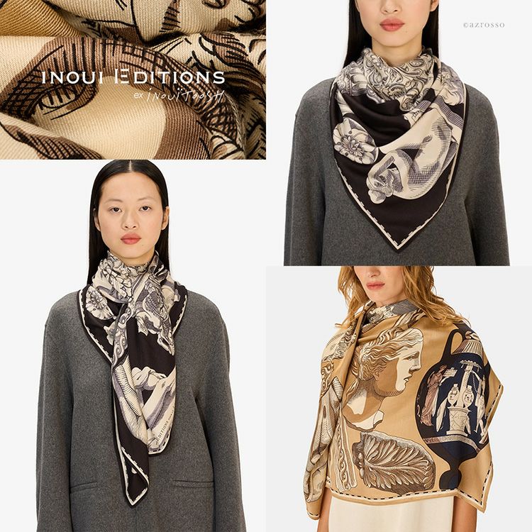 大判 ストール シルク混 ルーブル美術館コラボ 高級 スカーフ おしゃれ