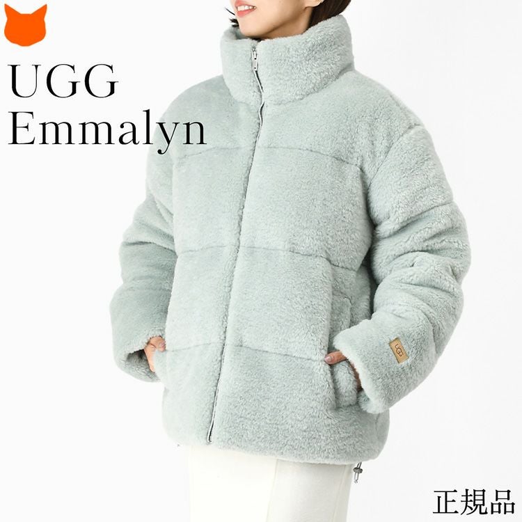 軽い暖かいもこもこアウター、UGG Emmalyn Fluff Puffer Jacket(アグ エマリン フラッフ パッファー ジャケット)をおしゃれに着こなす女性モデル