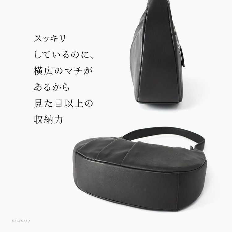 ホーボーバッグ レザー ショルダー ブラック セレモニー フォーマル