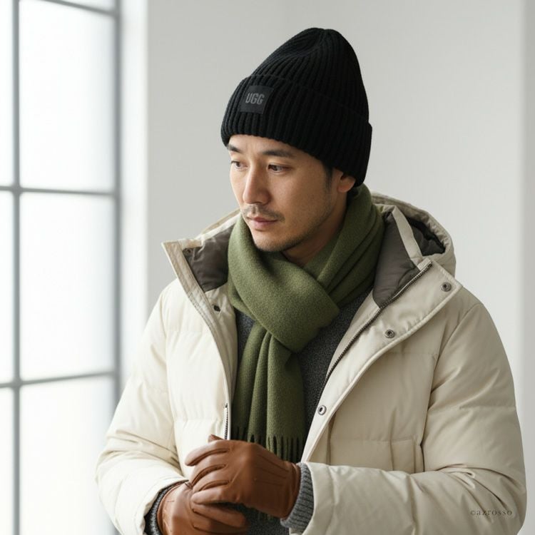 UGG ニット帽 ウール混 ニットキャップ メンズ ブランド ロゴ アグ