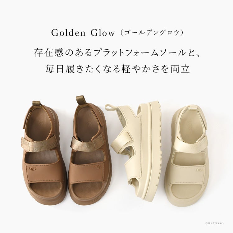 UGG アグ サンダル レディース ゴールデングロウ 厚底 軽量 白