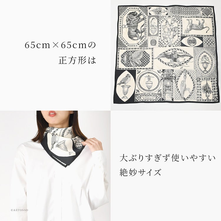 希少✨ INOUI EDITIONS イヌイエディション スカーフ 大判 総柄 INOUI EDITIONS イヌイエディションズ シルクスカーフ 美術館 シルク