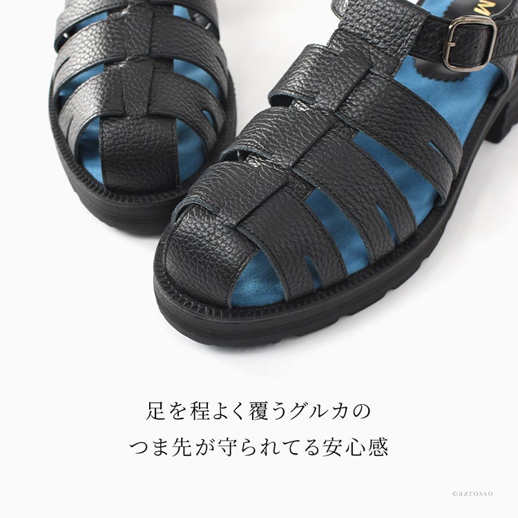 モネ MONET サンダル グルカサンダル 本革 4E 幅広 軽量 日本製