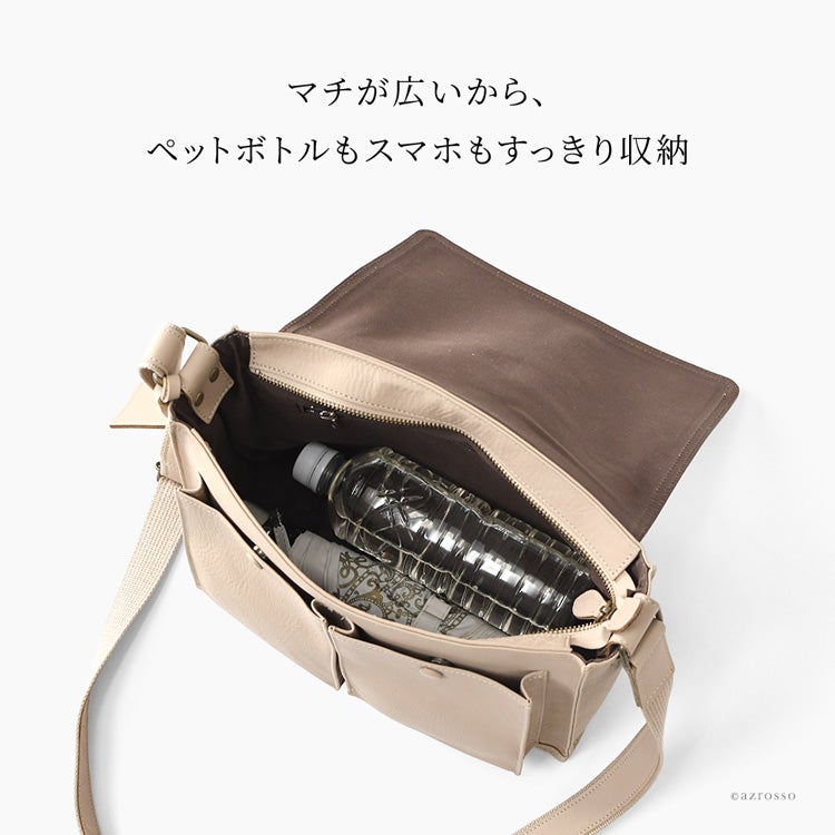 日本製 本革 かぶせ ショルダーバッグ メンズ フラップ 斜めがけ