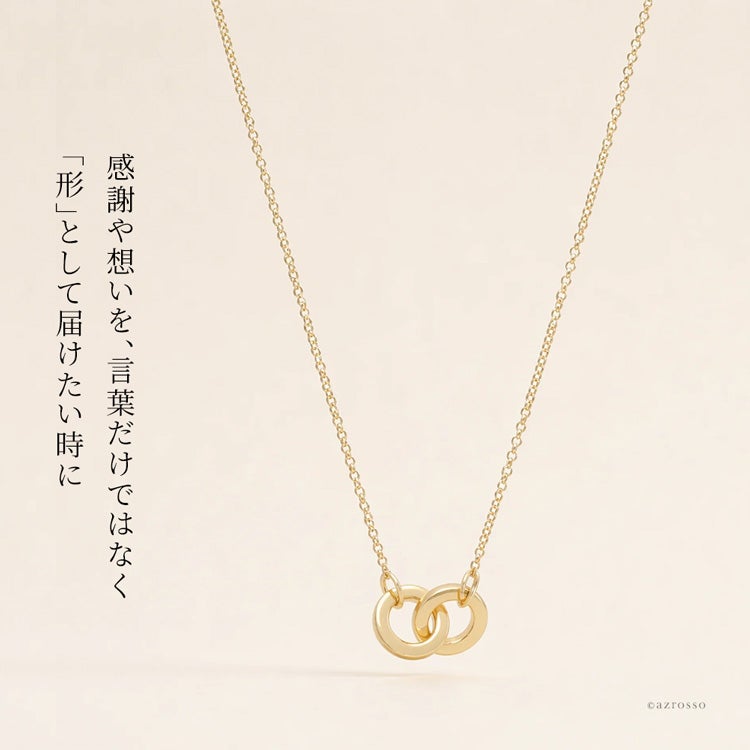 ダブルリング ネックレス 小さい 24K ゴールド 24金 コーティング 2連