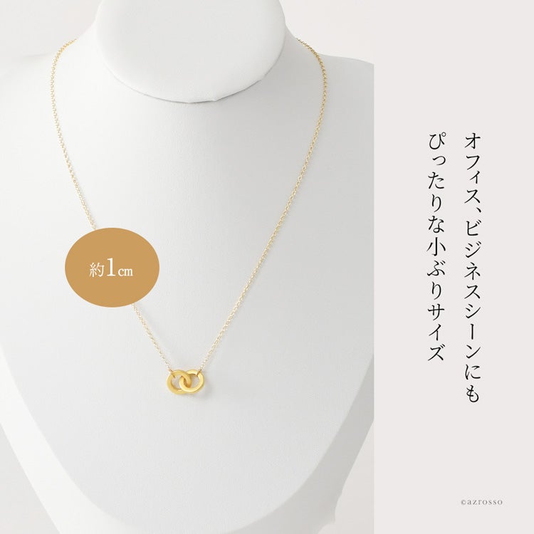 ダブルリング ネックレス 小さい 24K ゴールド 24金 コーティング 2連