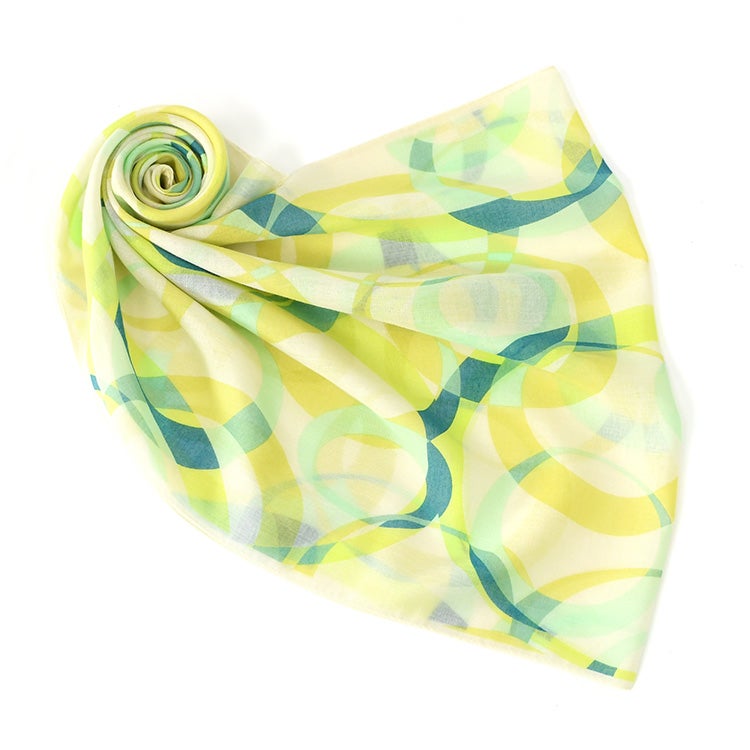 幾何学柄 大判 ストール 日本製 ブランド 横浜スカーフ ギフト